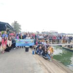 Large group gathering at Vietnam port area