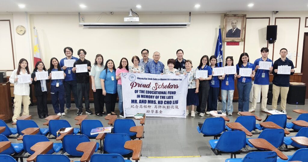 Awarding of certificates to Mr. William Cobuchong Scholars at Chiang Kai Shek College